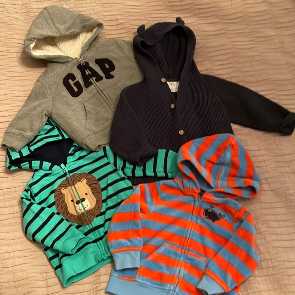 4 zip up hoodies
